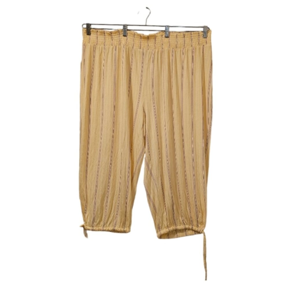 Multi-Coloured Addition-Elle Women's Striped Capri Pajama Pants